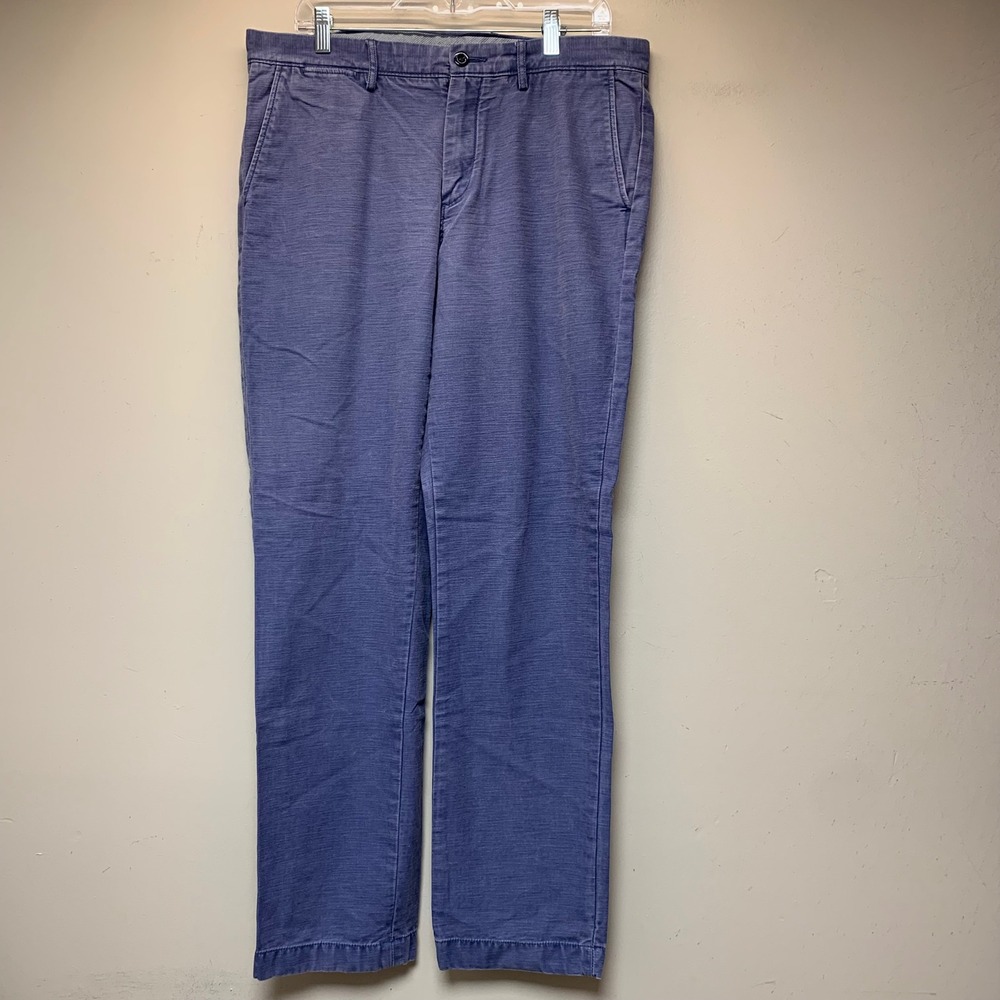 J.Crew Chino Pants Mens 34x34 Blue Excellent Urban Slim Slub Cotton